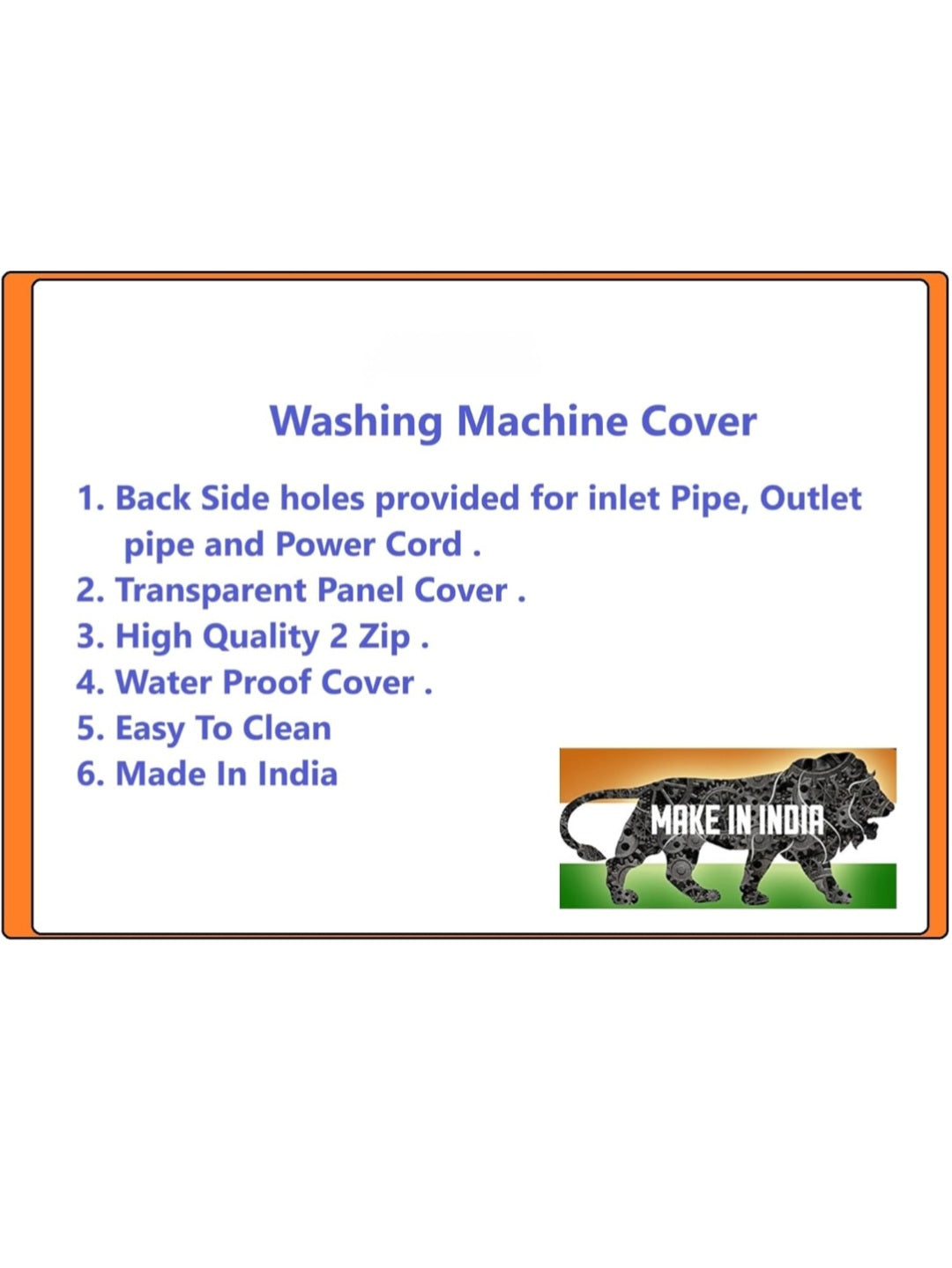 Front Load Washing Machine Cover (All Brands)