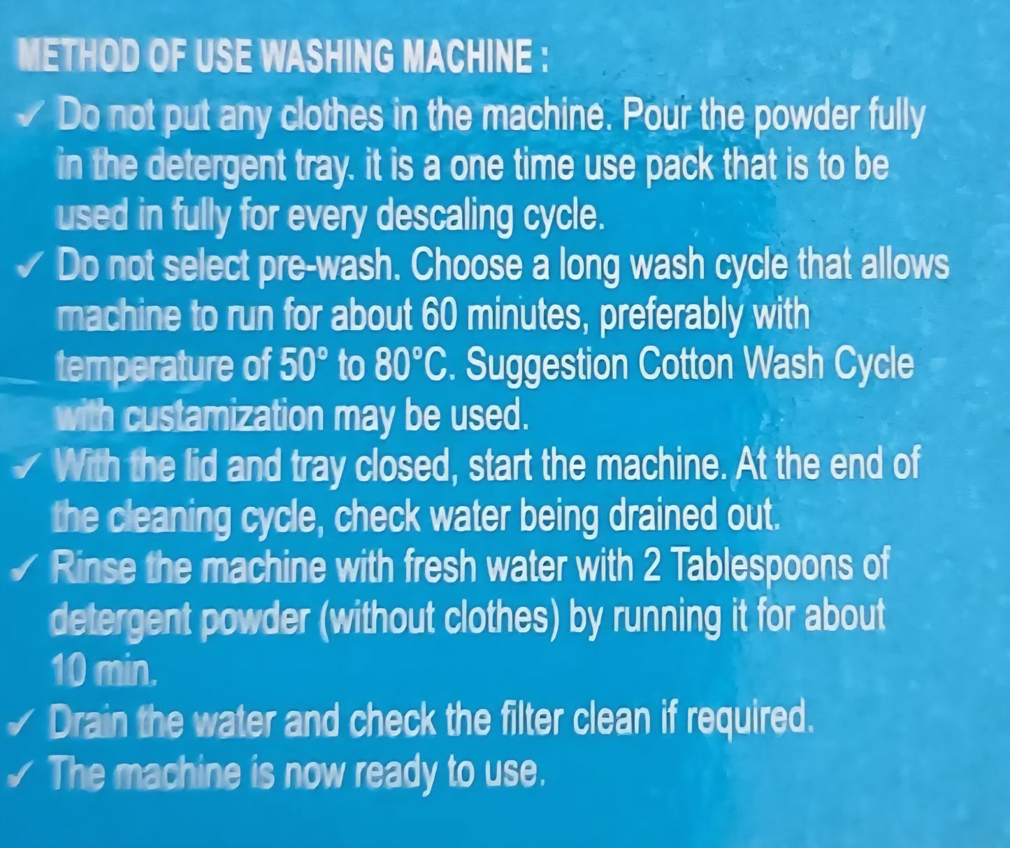Samsung Washing Machine Descaling Powder